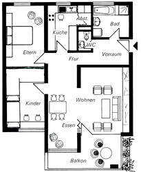 Musberg Grundriss 3,5 Zimmerwohnung Immobilienmakler